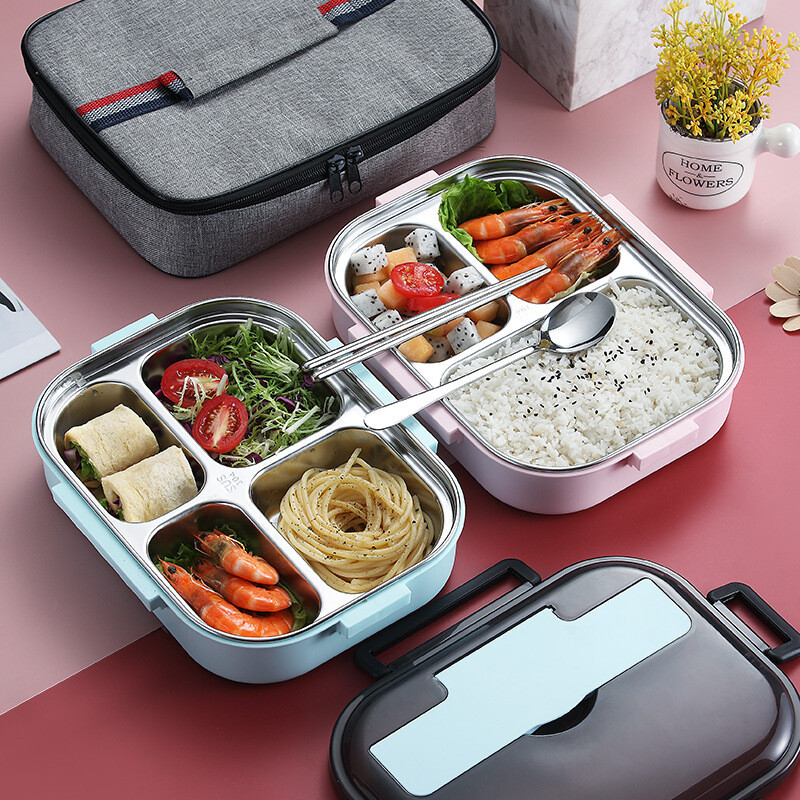 Lunch Box with Insulation Bag, Free Chopsticks And Spoon