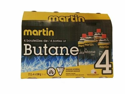 MARTIN BOITE DE 4 BOUTEILLES DE BUTANE (4X228g) (4x8oz)