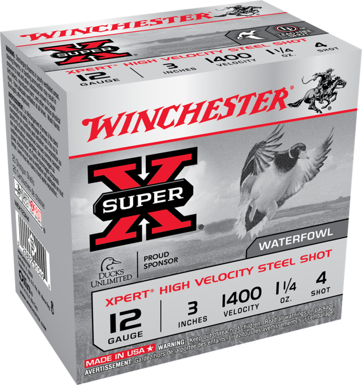 WINCHESTER MUNITIONS XPERT HIGH VEL. .12 #4  3&#39;&#39; 1 1/4 OZ(25)