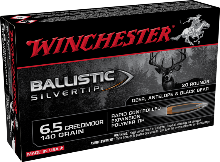 WINCHESTER MUNITIONS BALLISTIC SILVERTIP, CAL:6.5 CREEDMOOR, 140GR, 20/BTE