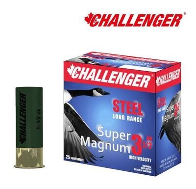 CHALLENGER CARTOUCHE 12GA, SUPER MAGNUM STEEL, 3'', 1-1/4OZ, BBB, 20xCARTOUCHES