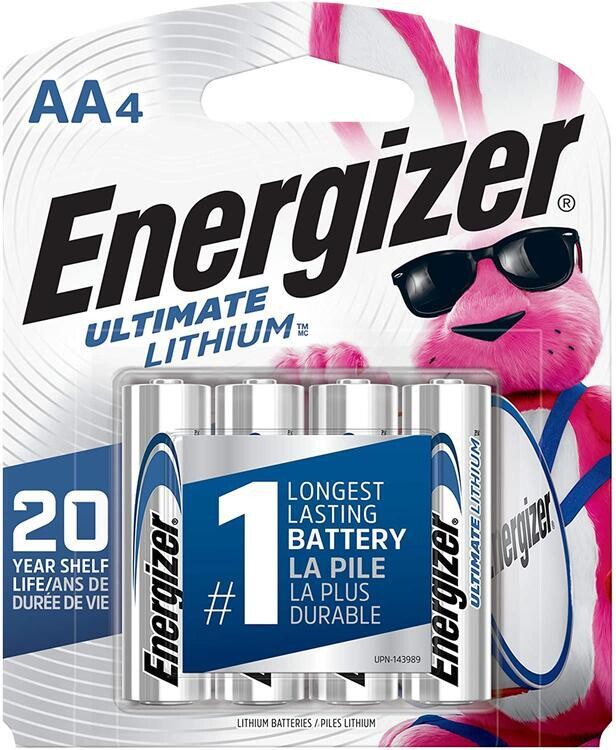 BATTERIES ENERGIZER ULTIMATE LITHIUM AA QTY:4