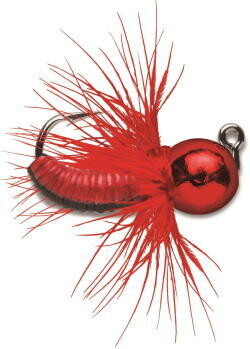 NORTHLAND TUNGSTEN FLY JIG 1/16OZ, SIZE:10, POWER GAP HOOK, METALLIC RED