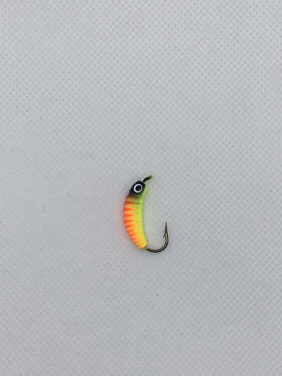 MME JIGGER SLINKY COULEUR JAUNE DOS ORANGE TETE NOIR  #25