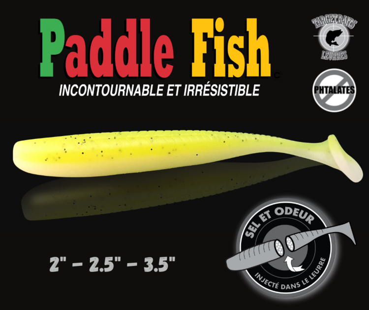 PADDLE FISH LEURRE SOUPLE 3.5po CHARTREUSE (10)