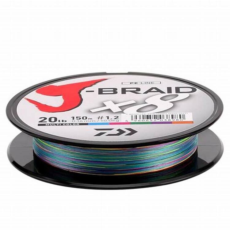 DAIWA J-BRAID X8 FIL TRESSÉ 20LB/330YD (MULTI COLOR)