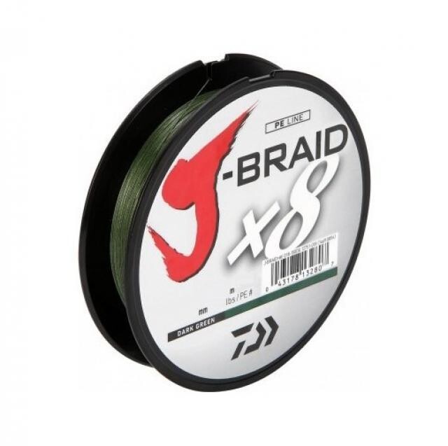 DAIWA J-BRAID X8 FIL TRESSÉ 50LB/330YD (DARK GREEN)
