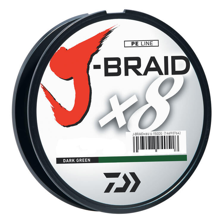 DAIWA J-BRAID X8 FIL TRESSÉ 20LB/330YD (DARK GREEN)