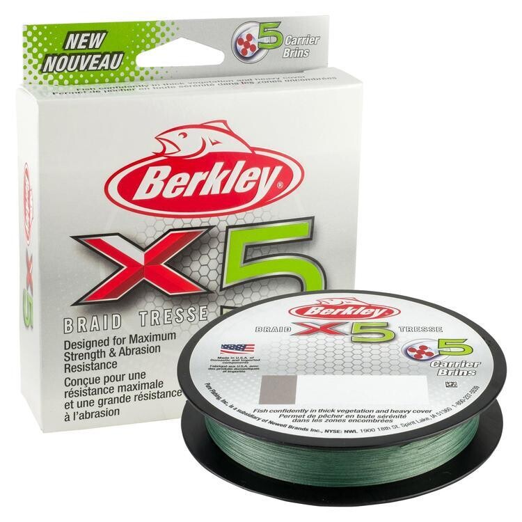 BERKLEY X5 FIL TRESSÉ 30LB/328YD LOW-VIS GREEN