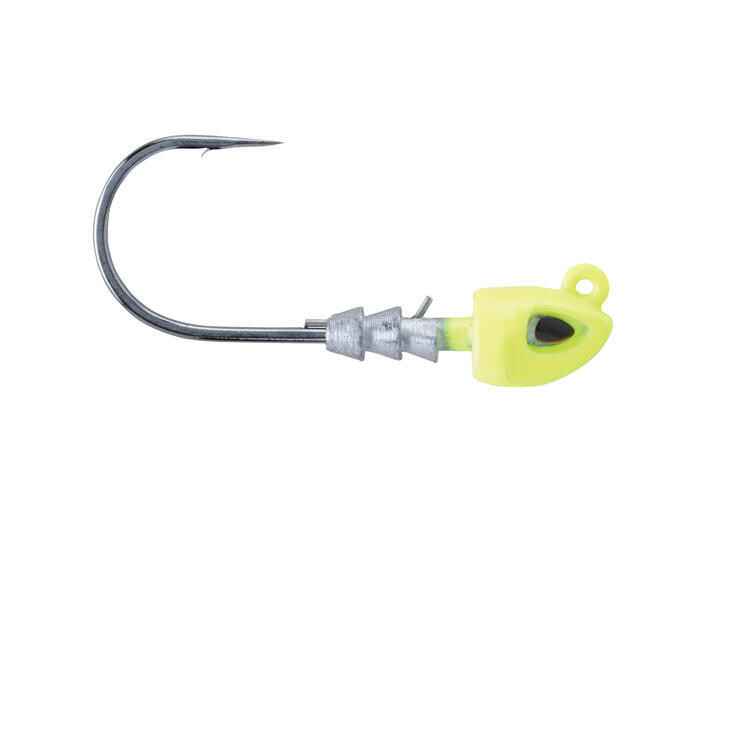 BERKLEY FUSION19 SWIMBAIT JIG HOOK:3/0, 3/8 CHARTREUSE QTY:3