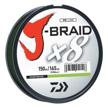 DAIWA J-BRAID X8 FIL TRESSÉ 15LB/150YD (CHARTREUSE)