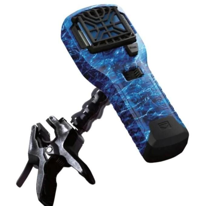 THERMACELL INSECTIFUGE DE ZONE CAMO BLEU + SUPPORT A PINCE ET PINCE A CEINTURE