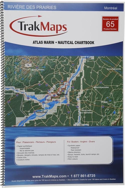 TRAKMAPS ATLAS MARIN IMPRIMÉ RIVIERE DES PRAIRIES #65