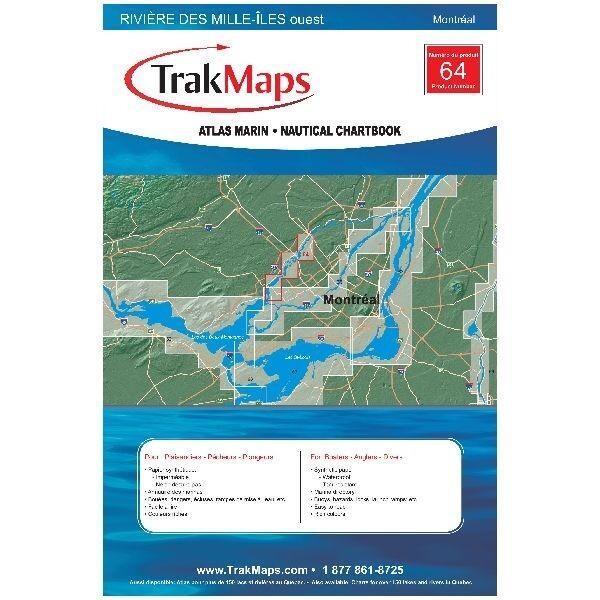 TRAKMAPS ATLAS MARIN IMPRIMÉ RIVIERE DES MILLE-ILES: OUEST #64