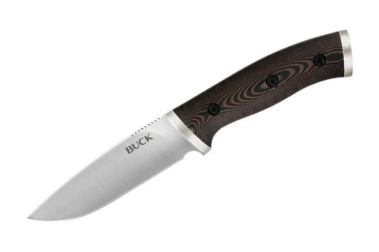 BUCK KNIVES COUTEAU 853+ SELKIRK SMALL LAME FIXE, MANCHE MICARTA, 0853BRS-B