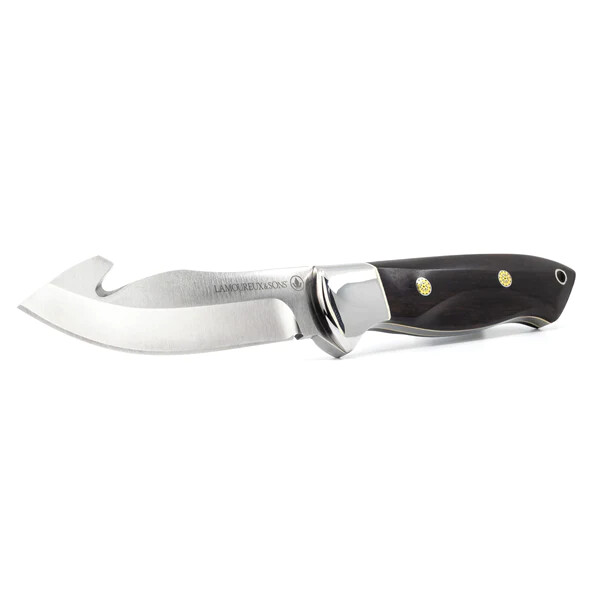 LAMOUREUX &amp; SONS COUTEAU DE CHASSE &#39;&#39;RADISSON&#39;&#39; EN BOIS D&#39;ÉBÈNE