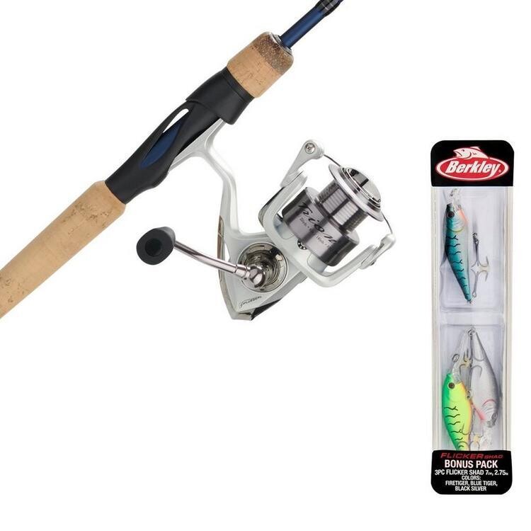 FENWICK ENSEMBLE PFLUEGER TRION CANNE 6.6&#39; 2 PIÈCES ET MOULINET  30X + FLICKER SHAD