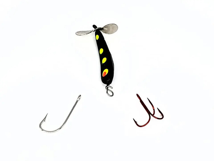 MME JIGGER PRO-SERIE SWIMMING 1/2 COULEUR NOIR POINT JAUNE AVEC ELICE #1