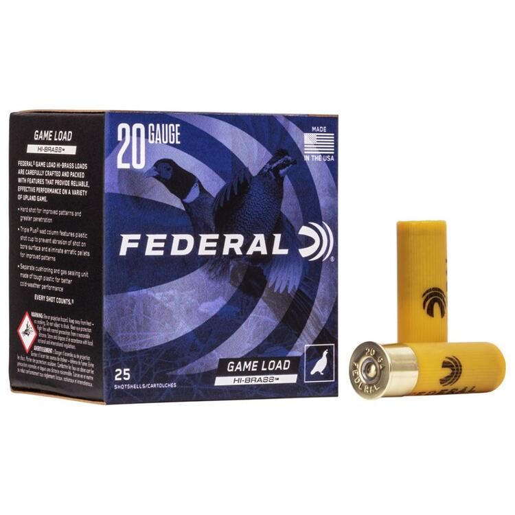 FEDERAL HI-BRASS LOAD 20GA. 2 3/4&#39;&#39; #4