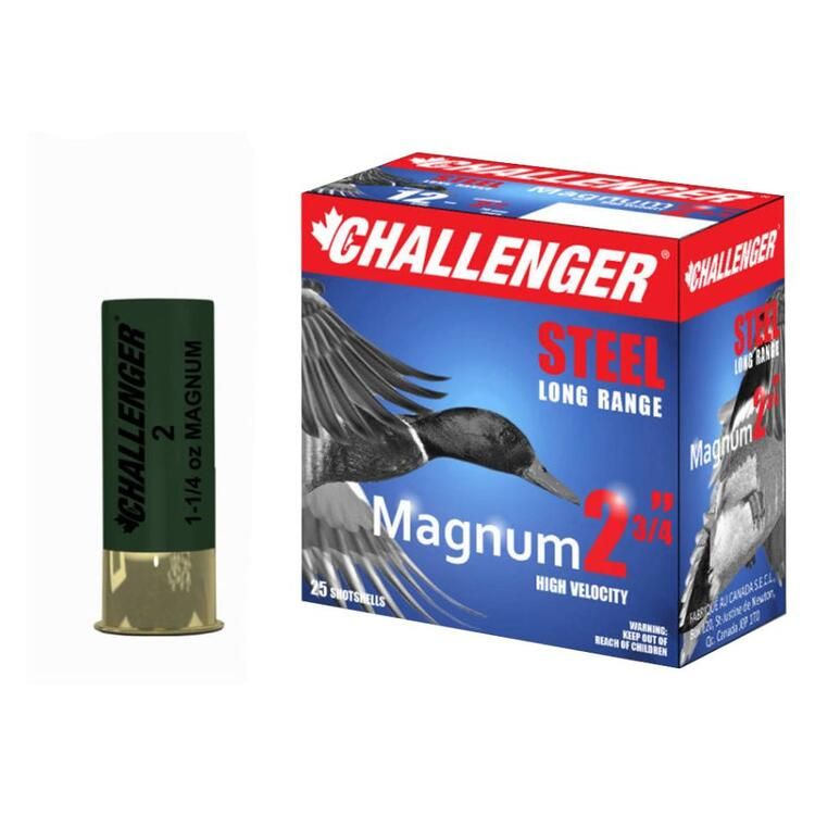 Challenger Cartouche 12 Ga. 2 3/4 Magnum Steel 1 1/4oz. SH1216M 1 1/4oz. # BB 10x25