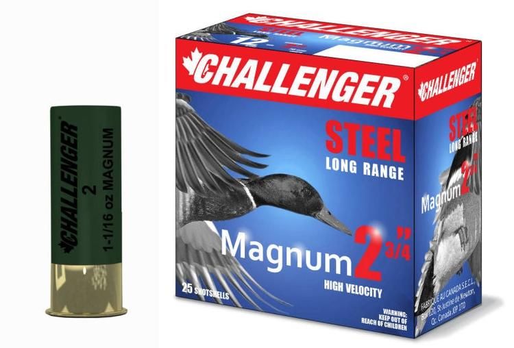 Challenger Stell Magnum 12Ga - 2 3/4&#39;&#39; - 1 1/4oz - #2 - Qty:25