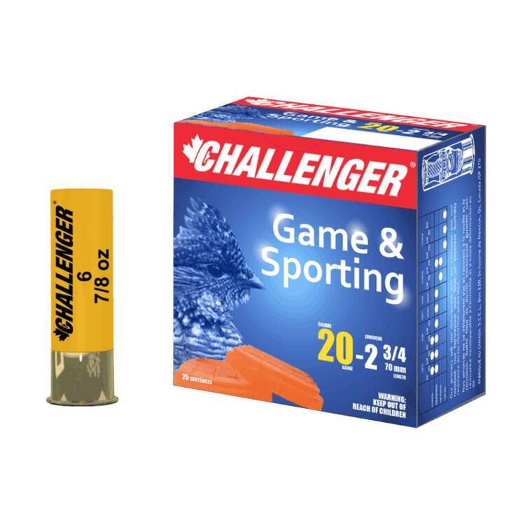 Challenger Cartouche 20 Ga. 2 3/4 Standard Load 7/8oz. HT2008 # 7.5 10x25