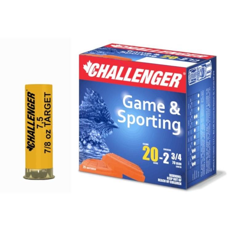 CHALLENGER GAME &amp; SPORTING-20GA-2&#39;&#39;3/4-#6-1OZ-QTY:25