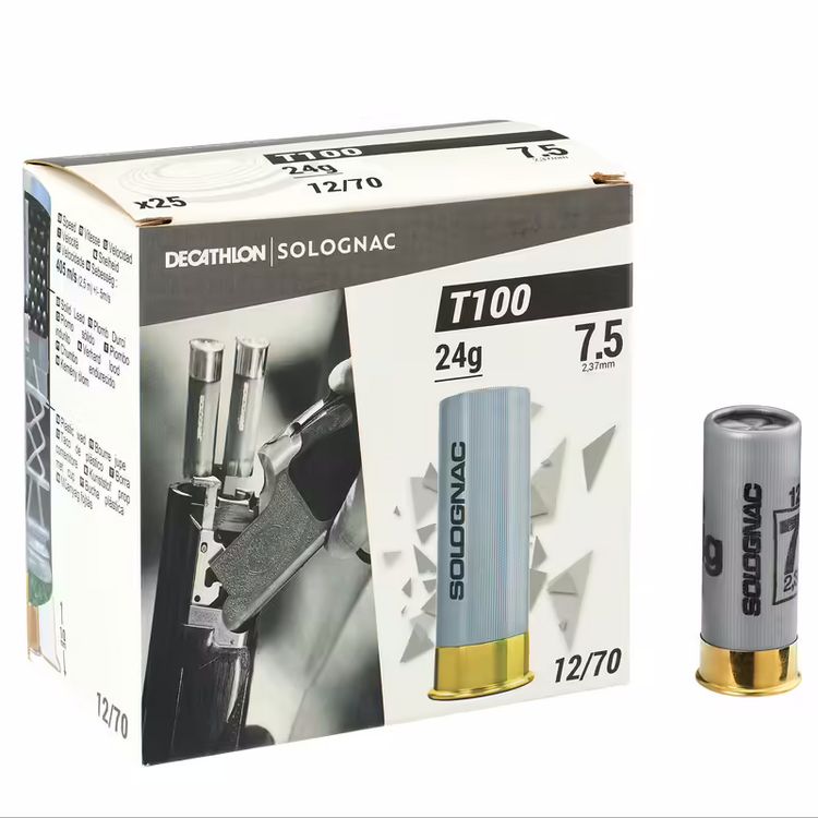 SOLOGNAC 12 GA 2 ¾&#39;&#39;#7.5 T100 12G 1OZ STEEL 1460FPS