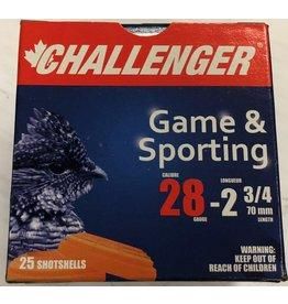 CHALLENGER CARTOUCHES G&amp;S 28GA-#6-3/4oz-2&#39;&#39;3/4 (QTY:25)