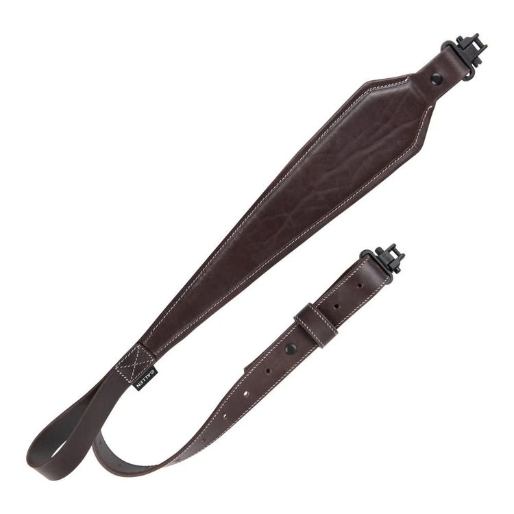 ALLEN BRETELLE CUIR DARK MAHOGANY AVEC SWIVELS