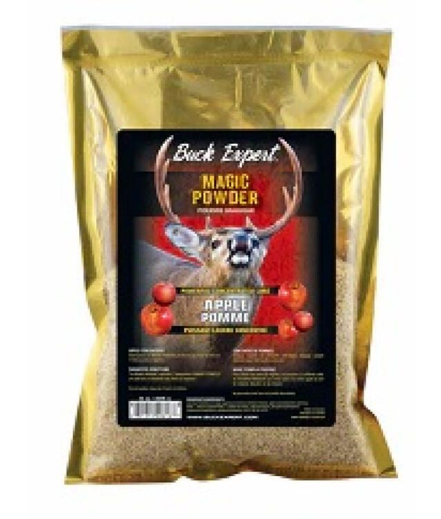 BUCK EXPERT LEURRES CHEVREUIL POUDRE MAGIC / ODEUR POMMES (EQUIVAUT 1100LBS) 225G