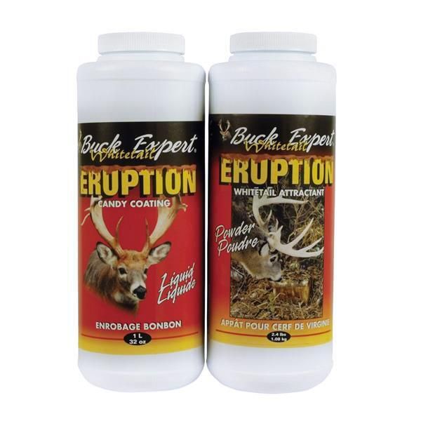 BUCK EXPERT PRODUITS D&#39;APPÂTAGE CHEVREUIL ÉRUPTION &#39;ENROBAGE BONBON SUCRÉ&#39; 1,08KG/1L 2,4LB/32OZ