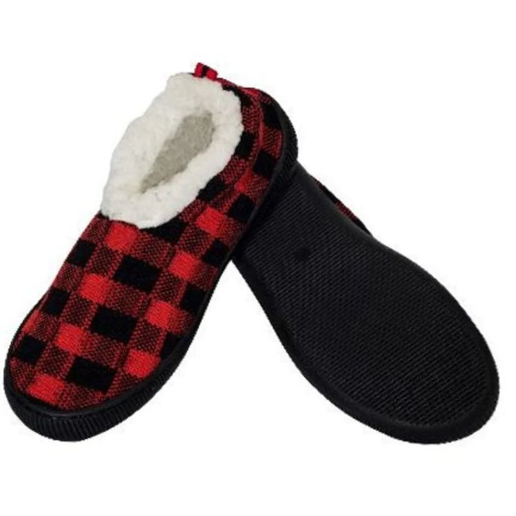 MISTY MOUNTAIN CHAUSSONS LAINEUX A CARREAU NOIR/ROUGE (L)