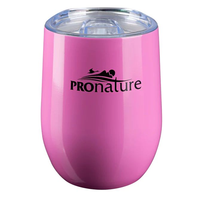 PRONATURE VERRE A VIN FUSHIA AVEC COUVERCLE