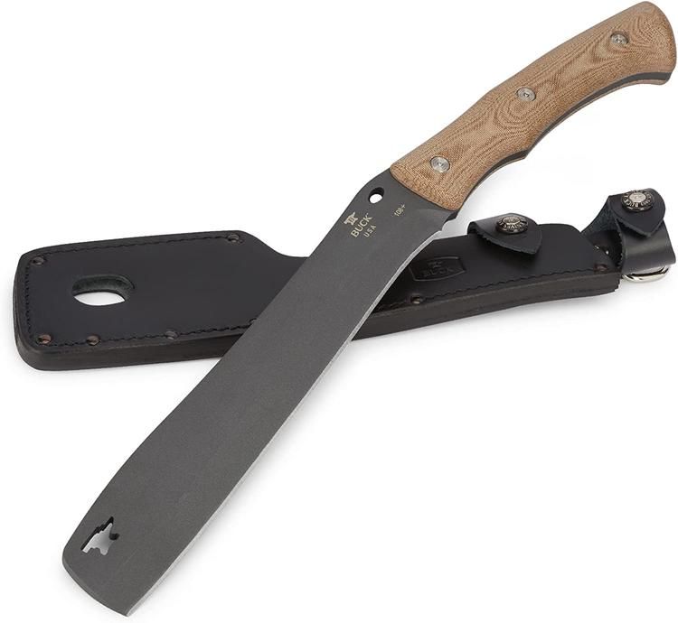 BUCK KNIVES COMPADRE BROWN HANDLE COBALT BLD