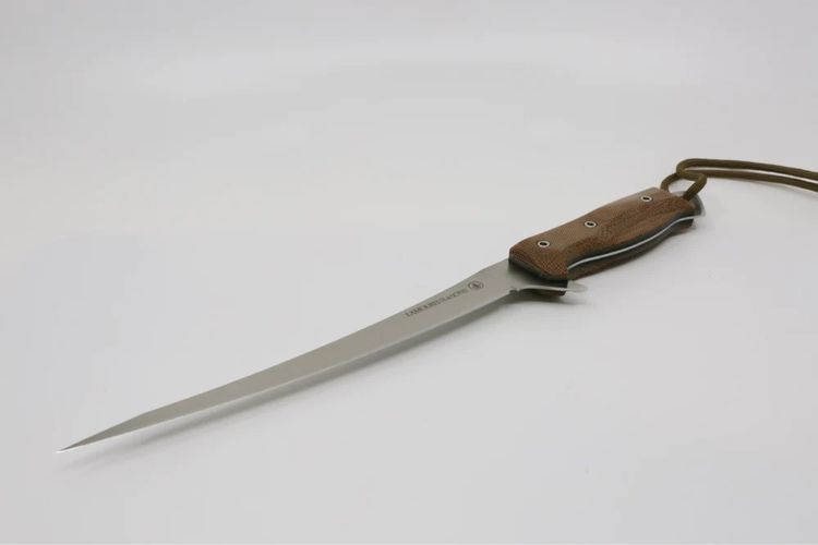 LAMOUREUX &amp; SONS COUTEAU DE PÊCHE &#39;&#39;BONAVENTURE&#39;&#39; MICARTA NATUREL