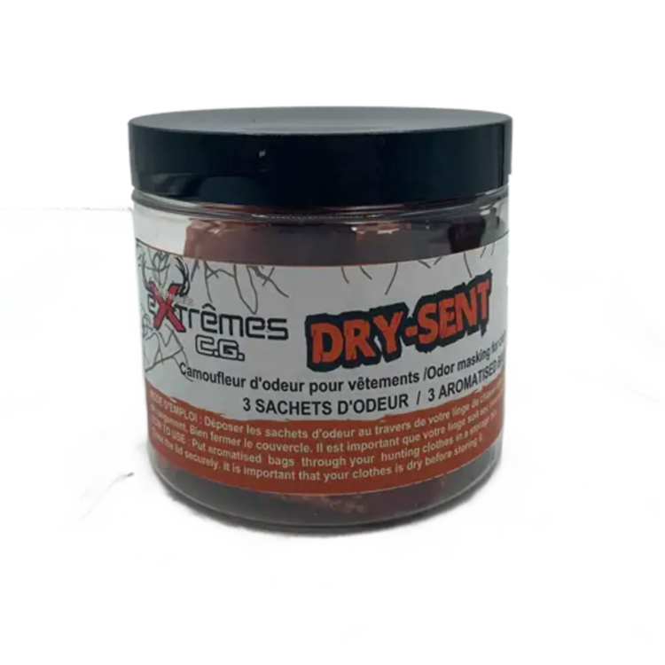 Extrême C.G ***DRY-SENT, 3 sachets d'odeur pour vêtements ; TERRE