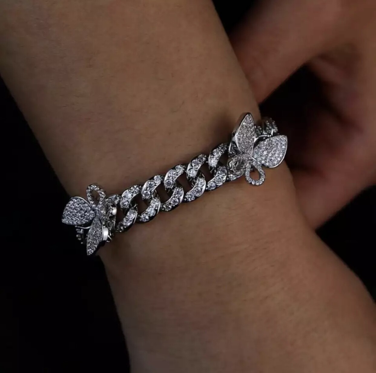 “Ice Me Out” Collection Butterfly Cuban Link Bracelet