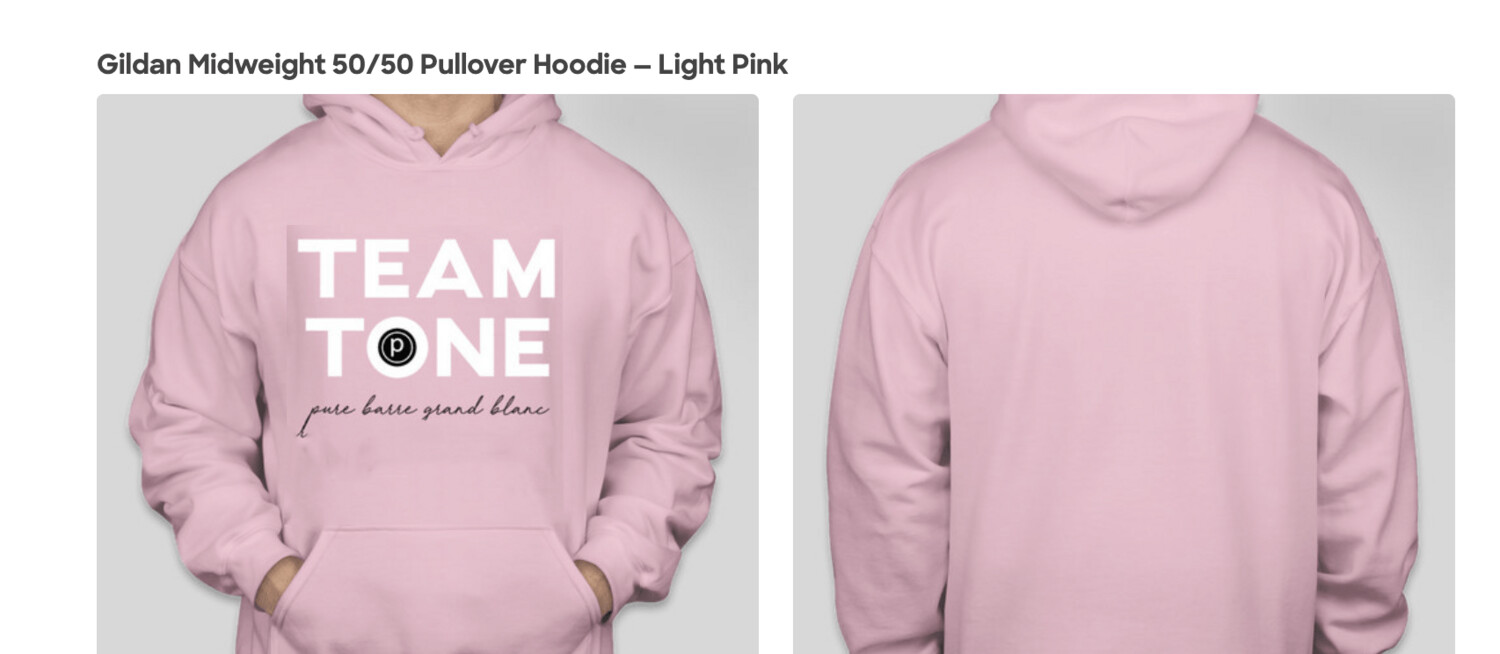 Gildan Midweight 50/50 Pullover Hoodie — Light Pink
