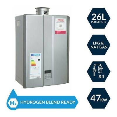 Rinnai N1300i Internal Condensing Gas water heater (LPG & Nat Gas) (26L/Min)