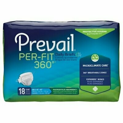 Unisex Adult Brief Prevail® Per-Fit 360 Tab Closure L Disposable Heavy Absorbency (Pack of 4)