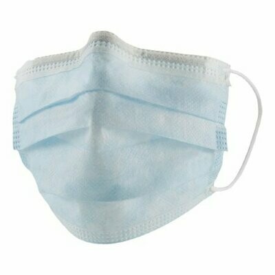Procedure Mask Pleated Earloops One Size Fits Most Blue NonSterile

MASK, FACE 3PLY DISP EUA - BX/50