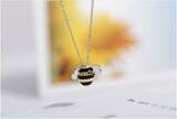 925 Silver Plated Pendant Bumble Bee Necklace