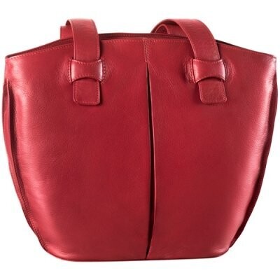 Bucket Shape w Two Inset Top Zip Handbag