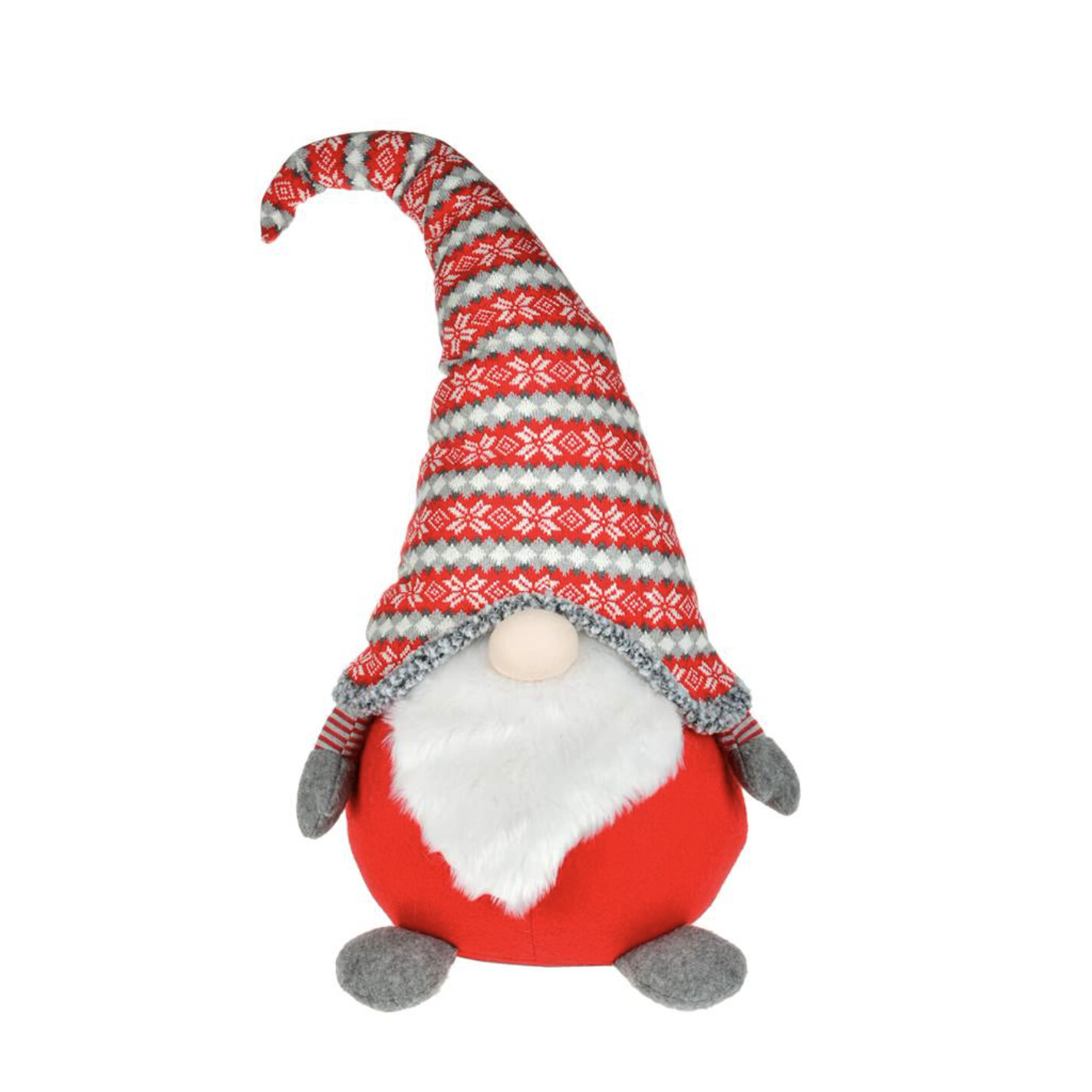 Red/Wht/Gry Sitting Gnome