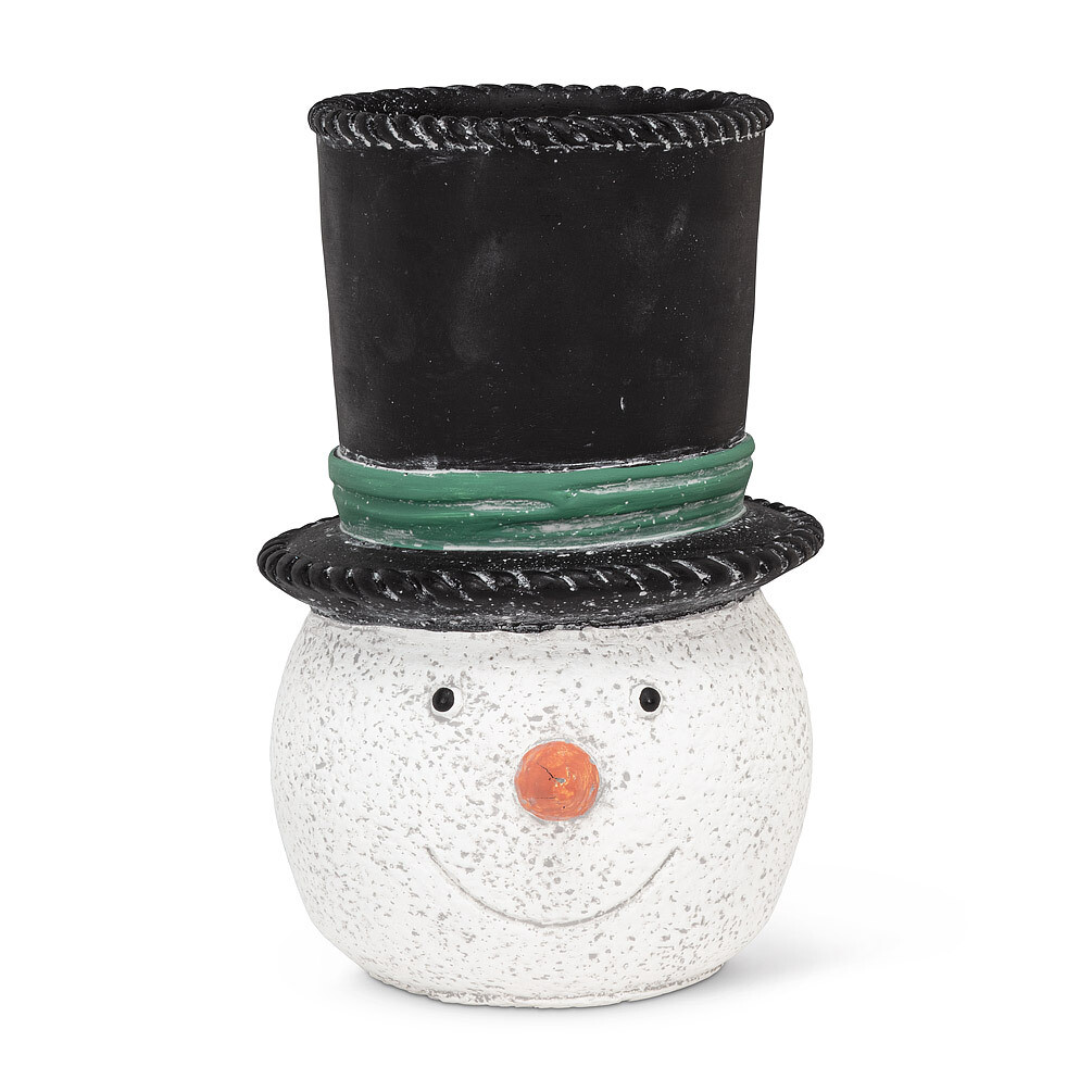 Sm Snowman in Hat Planter