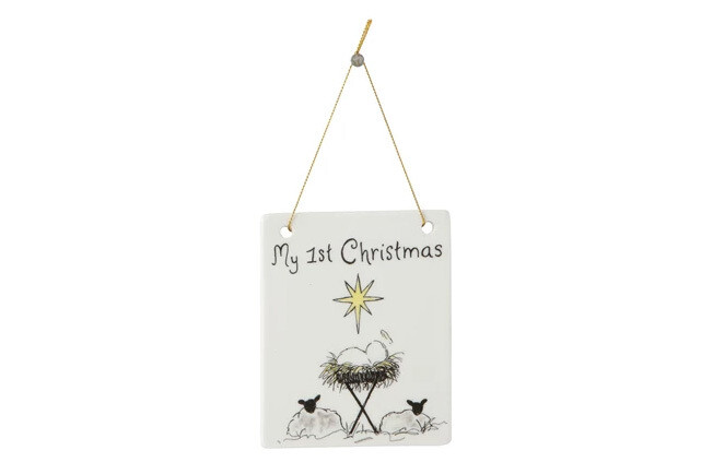 FINAL SALE - Stoneware Ornament "My First Christmas"
