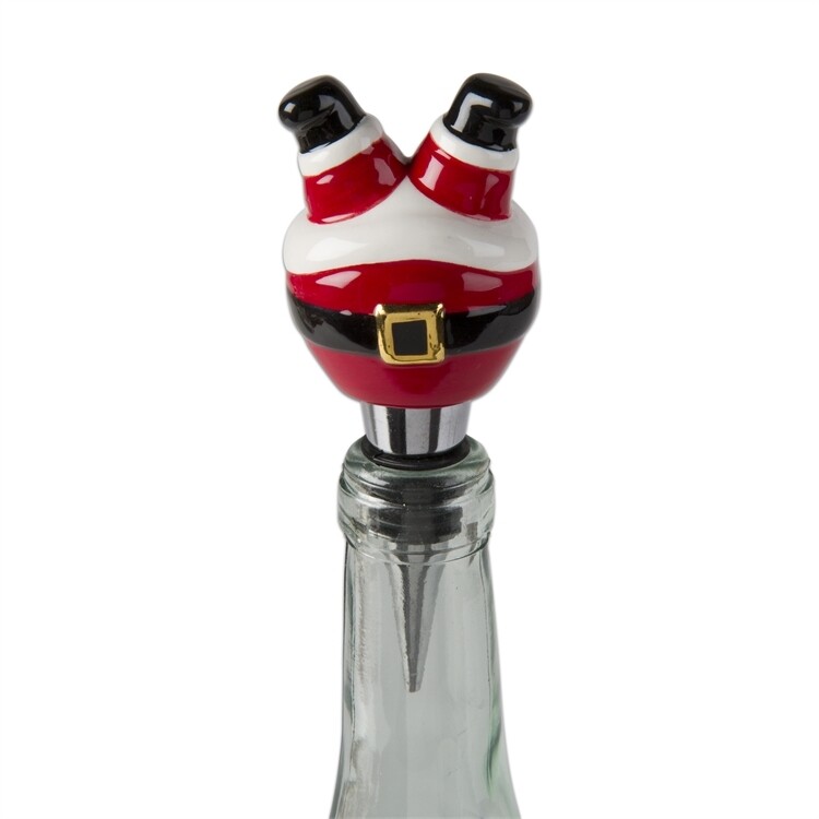 FINAL SALE - Jolly Santa Bottle Stopper
