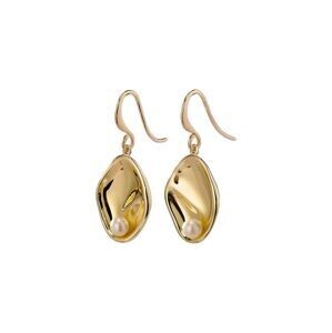 Warmth Earrings Gold Plated White