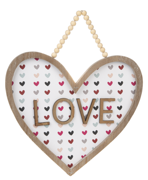 Love Heart Wall Decor with Beaded Hanger
